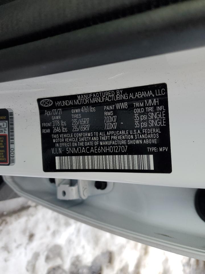 2022 Hyundai Tucson VIN 5NMJACAE6NH012707 Copart auction photo, minor dent/scratches damage thumbnail 13