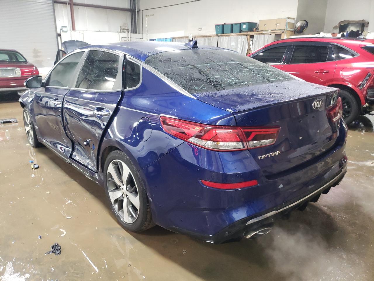 2019 KIA Optima VIN 5XXGT4L31KG334817 Copart auction photo, side / front end damage thumbnail 2