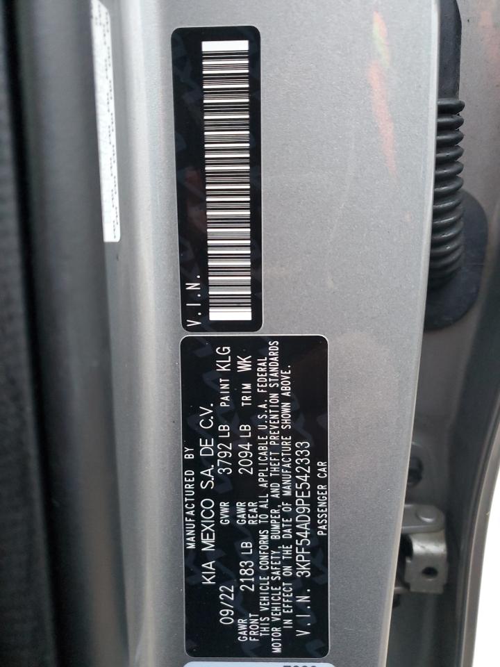 2023 KIA Forte VIN 3KPF54AD9PE542333 Copart auction photo, front end damage thumbnail 12