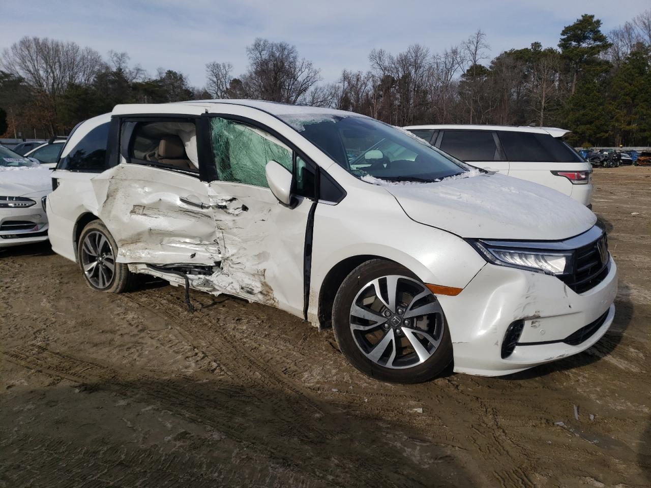 2022 Honda Odyssey VIN 5FNRL6H83NB055370 Copart auction photo, side damage thumbnail 4