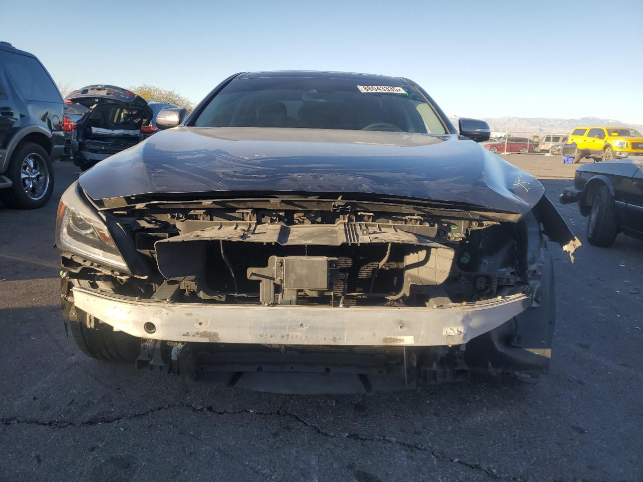 2016 Hyundai Genesis VIN KMHGN4JE5GU114818 Copart auction photo, front end damage thumbnail 5