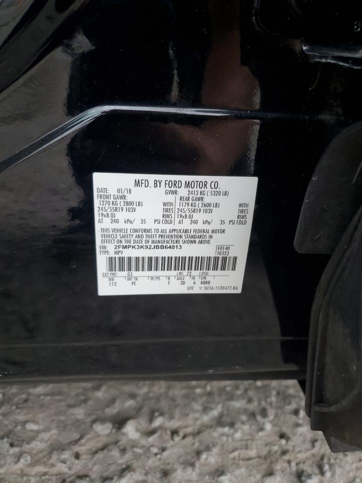 2018 Ford Edge VIN 2FMPK3K92JBB64013 Copart auction photo, all over damage thumbnail 16