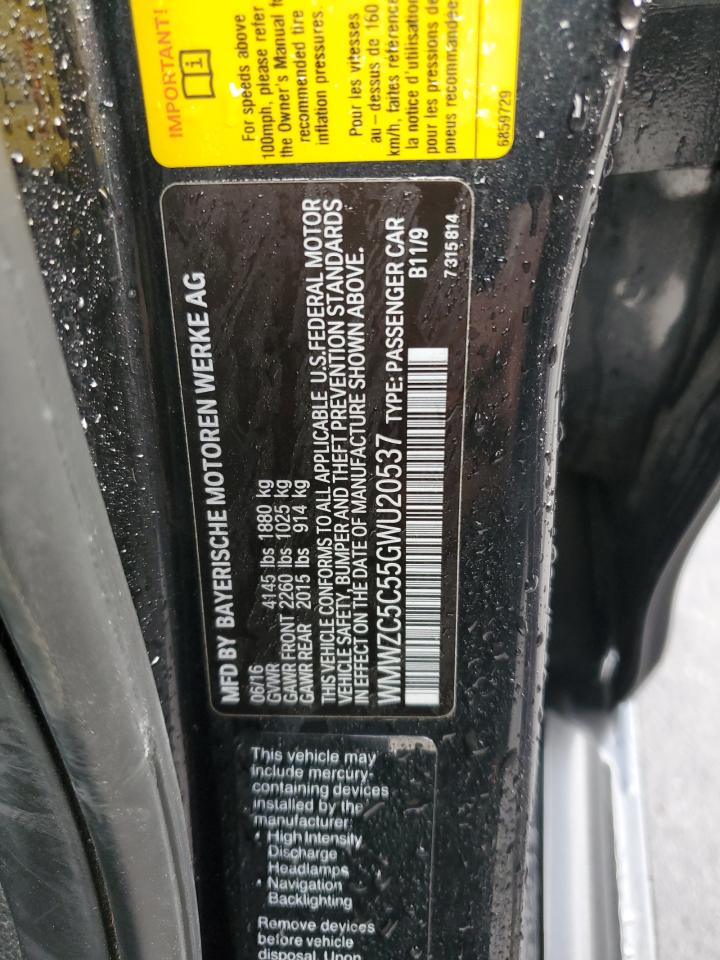 2016 MINI Cooper VIN WMWZC5C55GWU20537 Copart auction photo, hail damage thumbnail 12