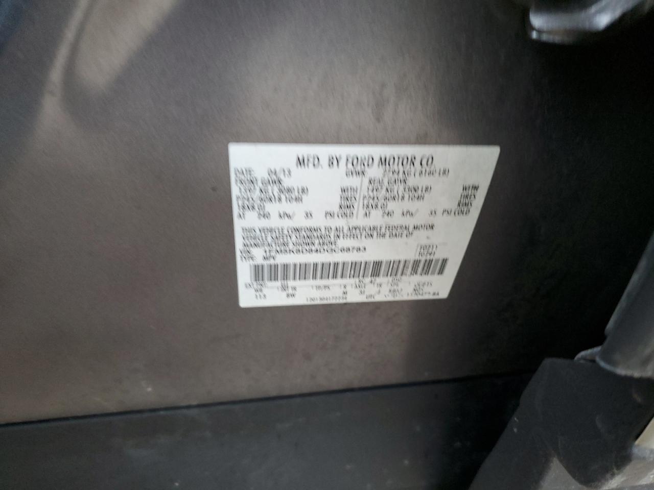 2013 Ford Explorer VIN 1FM5K8D84DGC68783 Copart auction photo, side damage thumbnail 12