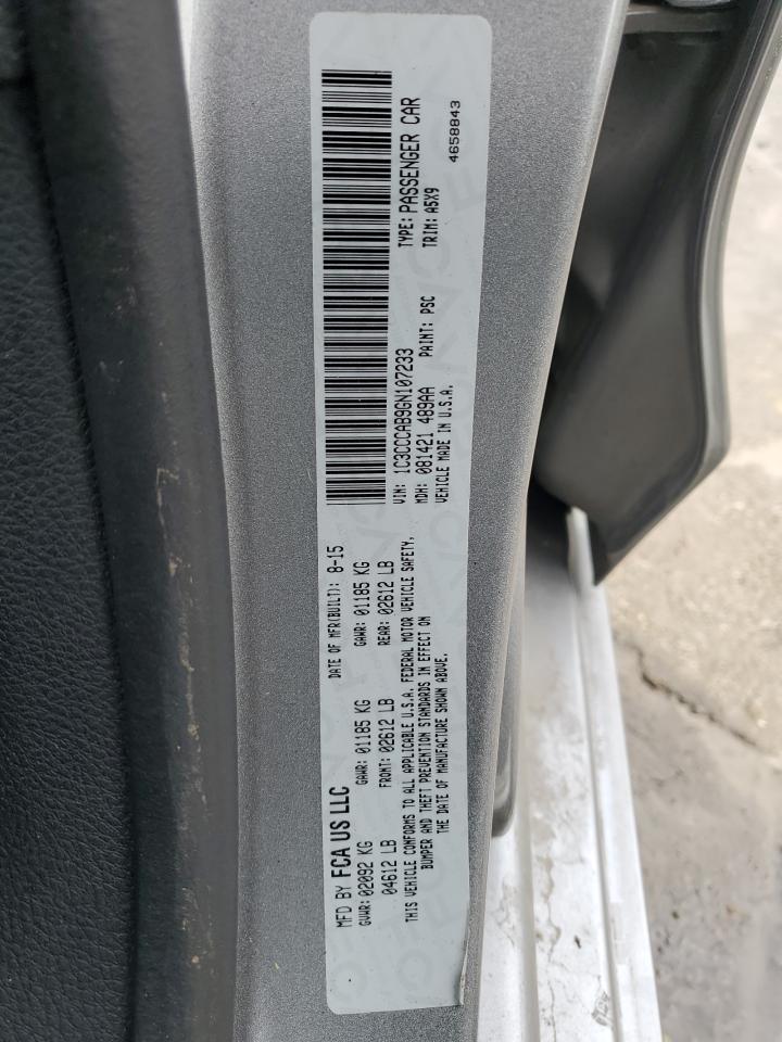 2016 Chrysler 200 VIN 1C3CCCAB9GN107233 Copart auction photo, front end / side damage thumbnail 14