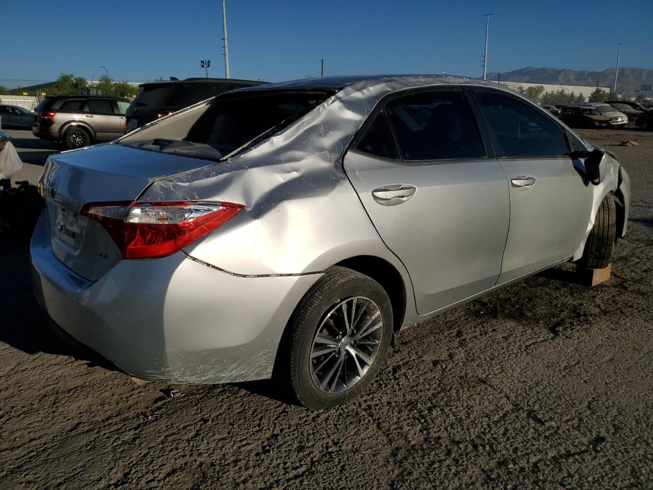 2016 Toyota Corolla VIN 5YFBURHE6GP452200 Copart auction photo, vandalism / rollover damage thumbnail 3