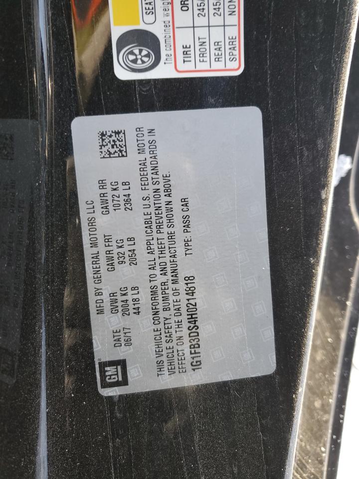 2017 Chevrolet Camaro VIN 1G1FB3DS4H0214818 Copart auction photo, side / all over damage thumbnail 12