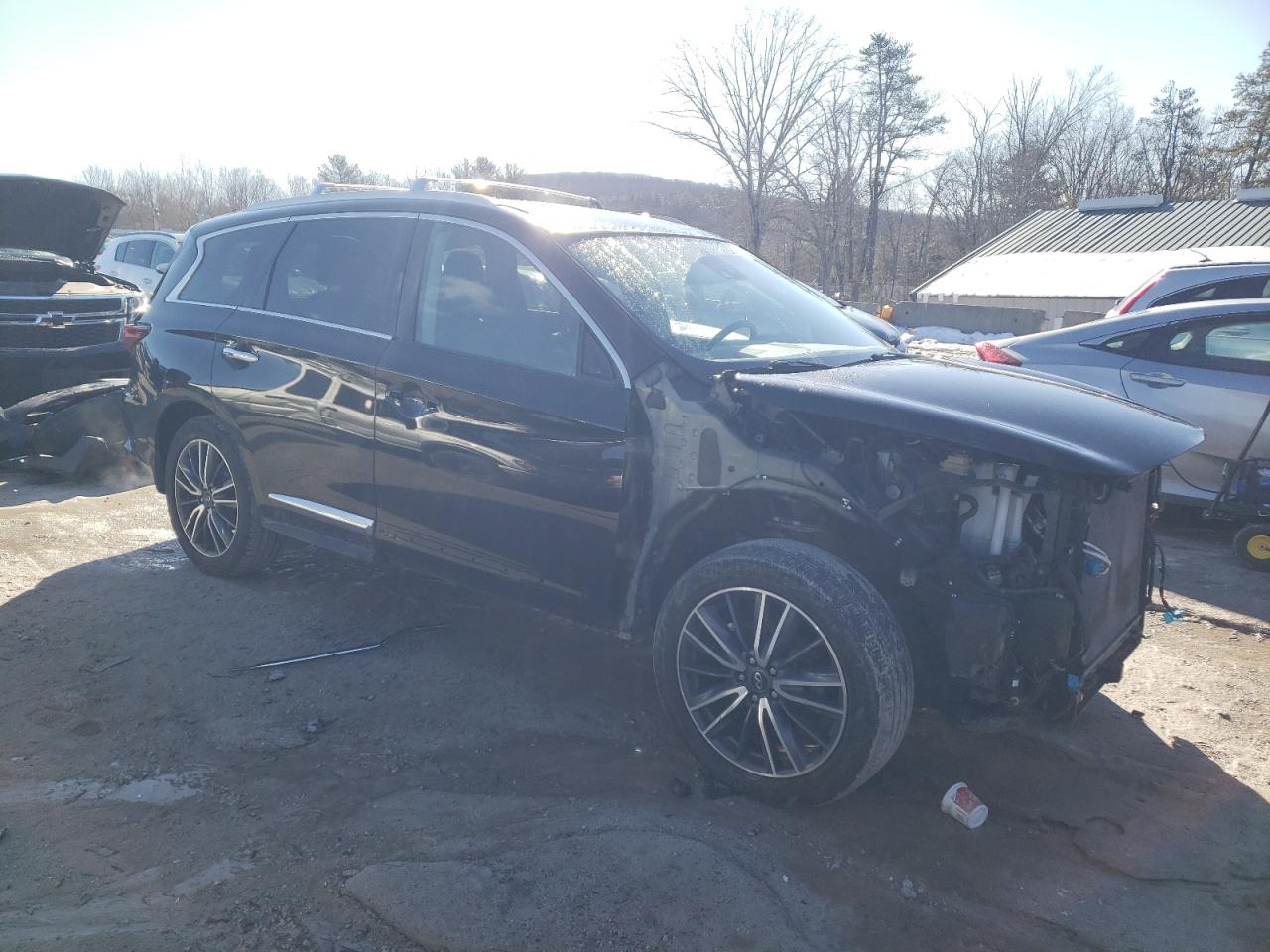 2019 Infiniti QX60 VIN 5N1DL0MM1KC561598 Copart auction photo, front end / stripped damage thumbnail 4