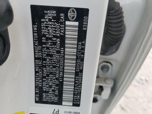 2016 Toyota Camry VIN 4T1BK1FK2GU570484 Copart auction photo, hail / minor dent/scratches damage thumbnail 12