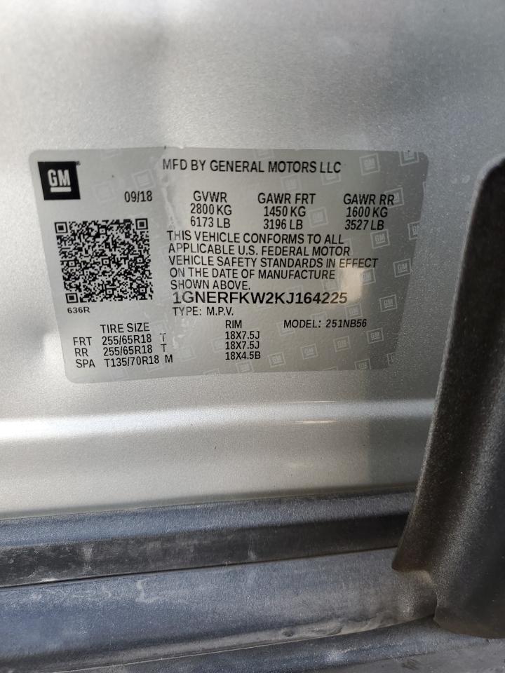 2019 Chevrolet Traverse VIN 1GNERFKW2KJ164225 Copart auction photo, front end damage thumbnail 15