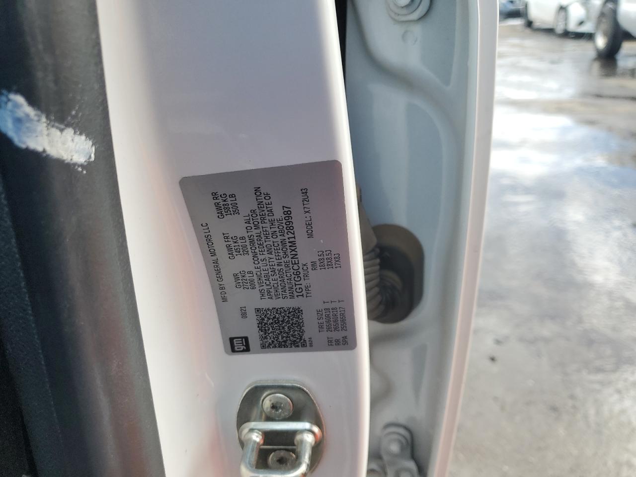 2021 GMC Canyon VIN 1GTG6CENXM1289987 Copart auction photo, water/flood damage thumbnail 14