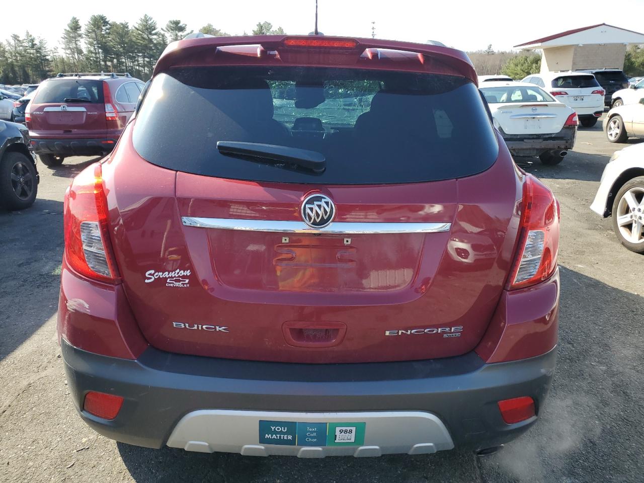 2016 Buick Encore VIN KL4CJ2SM4GB671623 Copart auction photo, side / front end damage thumbnail 6