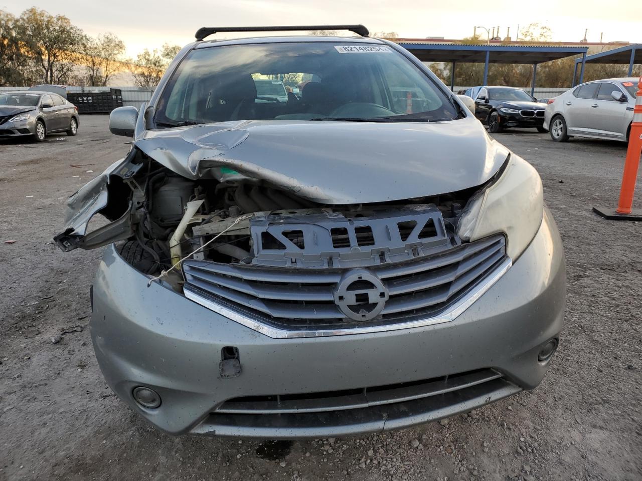 2014 Nissan Versa VIN 3N1CE2CPXEL375779 Copart auction photo, front end / side damage thumbnail 5