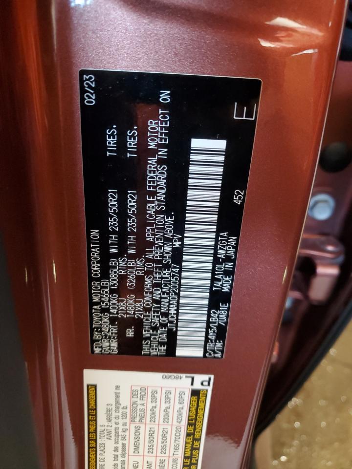 2023 Lexus RX VIN JTJCHMAA0P2005747 Copart auction photo, side damage thumbnail 14