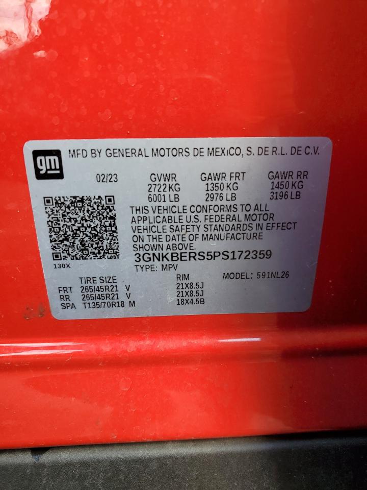 2023 Chevrolet Blazer VIN 3GNKBERS5PS172359 Copart auction photo, front end damage thumbnail 13
