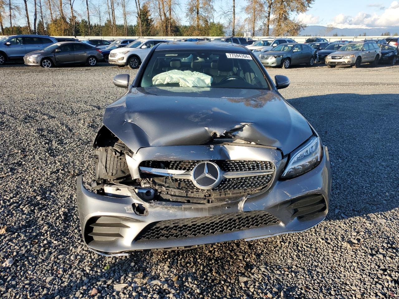 2019 Mercedes-Benz C-klasse VIN 55SWF8EB9KU292168 Copart auction photo, front end / side damage thumbnail 5
