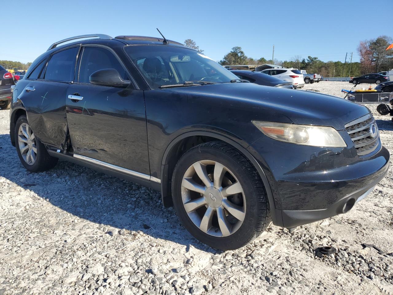 2007 Infiniti FX VIN JNRAS08W17X203410 Copart auction photo, side damage thumbnail 4