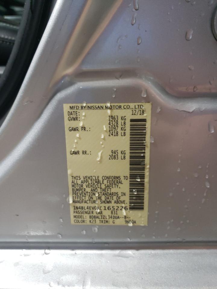 2019 Nissan Altima VIN 1N4BL4EV0KC165226 Copart auction photo, front end / minor dent/scratches damage thumbnail 13