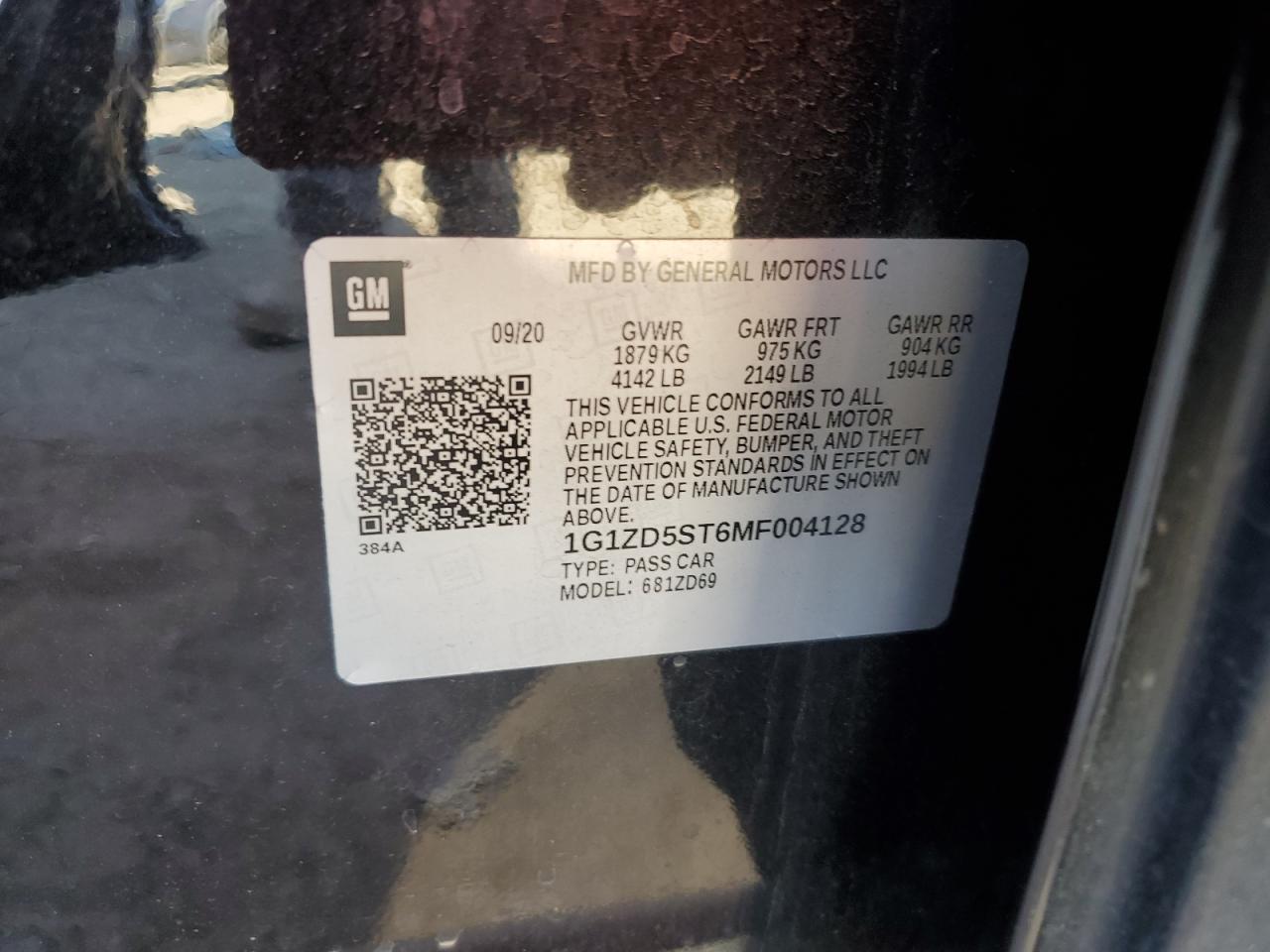2021 Chevrolet Malibu VIN 1G1ZD5ST6MF004128 Copart auction photo, front end damage thumbnail 12