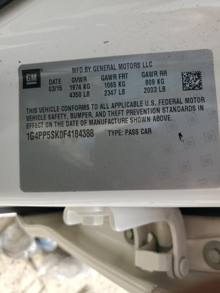 2015 Buick Verano VIN 1G4PP5SK0F4184388 Copart auction photo, front end damage thumbnail 15