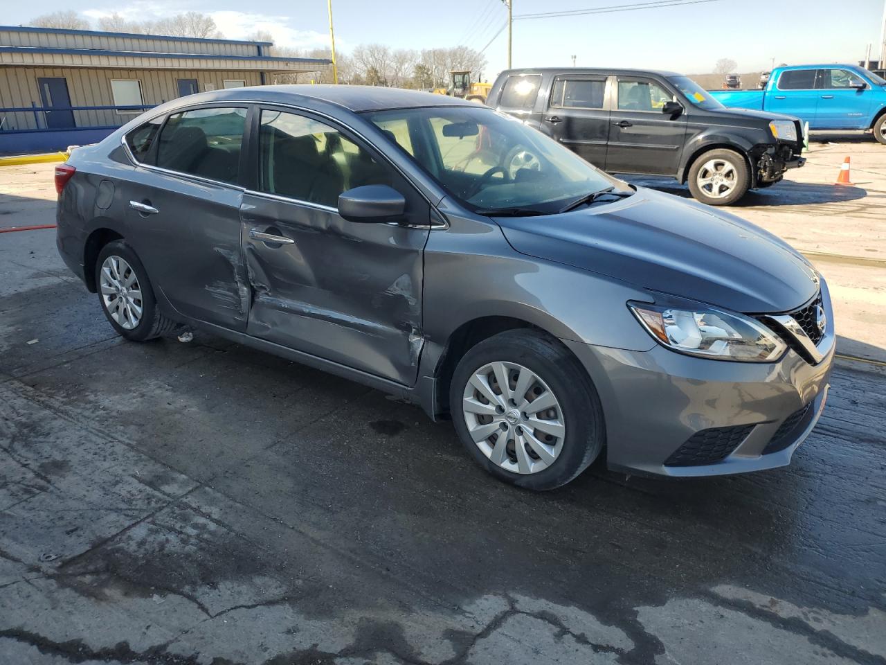2019 Nissan Sentra VIN 3N1AB7AP3KY381647 Copart auction photo, side / front end damage thumbnail 4