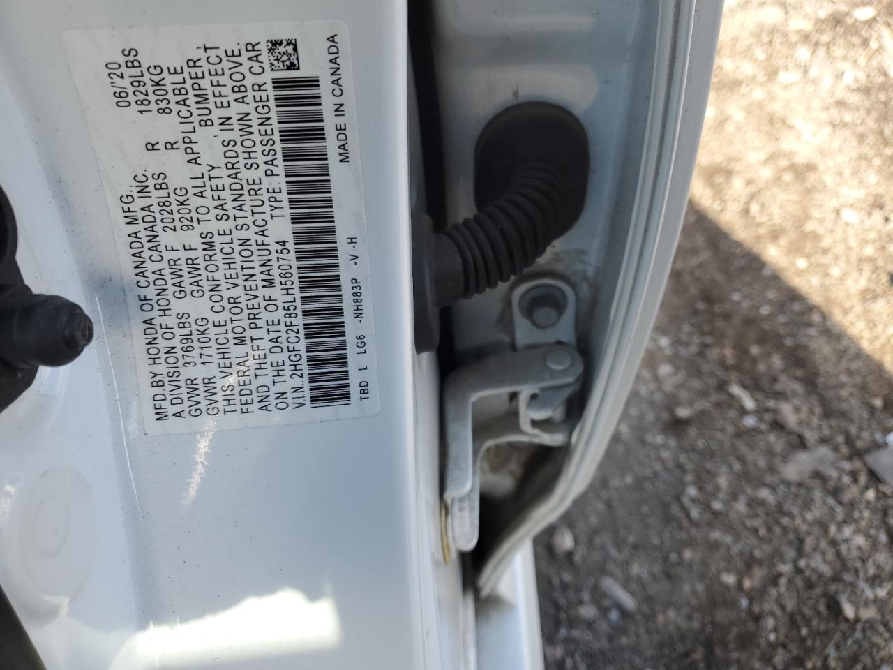 2020 Honda Civic VIN 2HGFC2F85LH560754 Copart auction photo, rear end / minor dent/scratches damage thumbnail 12