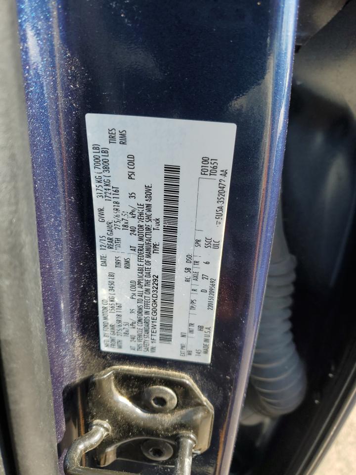 2016 Ford F-150 VIN 1FTEW1EG0GKD32292 Copart auction photo, side / minor dent/scratches damage thumbnail 12