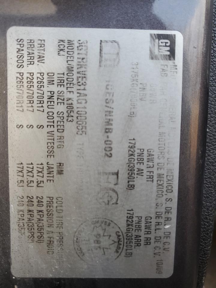 2010 GMC Sierra VIN 3GTRKVE31AG100655 Copart auction photo, front end / minor dent/scratches damage thumbnail 12