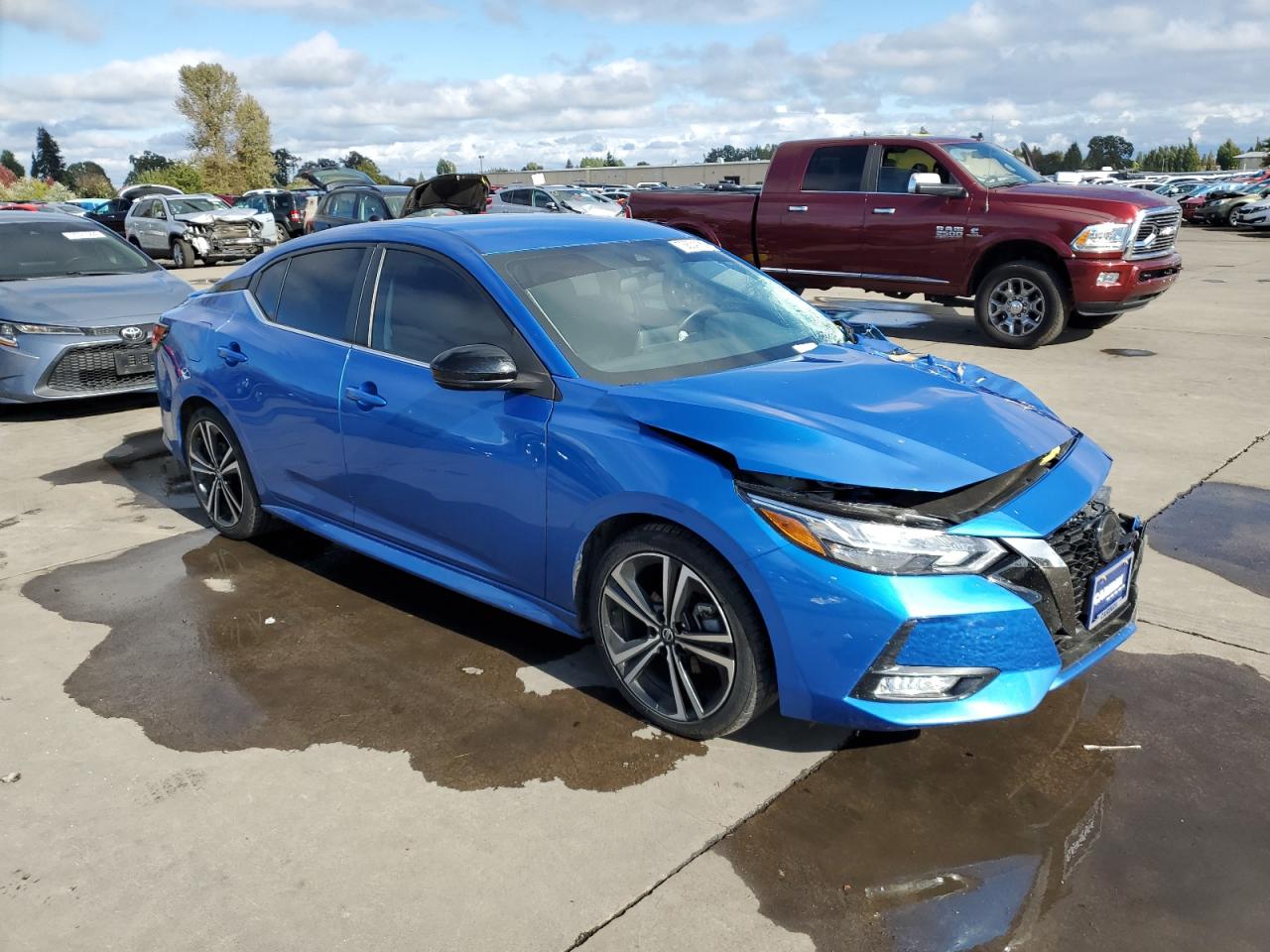 2021 Nissan Sentra VIN 3N1AB8DV8MY283524 Copart auction photo, side / front end damage thumbnail 4