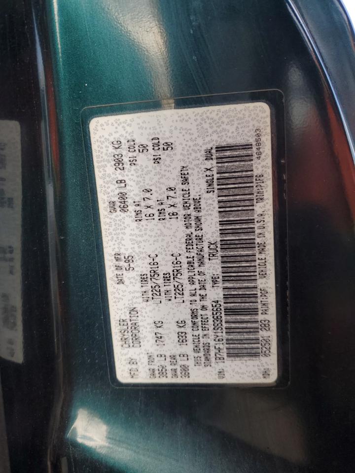1995 Dodge RAM VIN 1B7HF16Y1SS365654 Copart auction photo, front end damage thumbnail 13