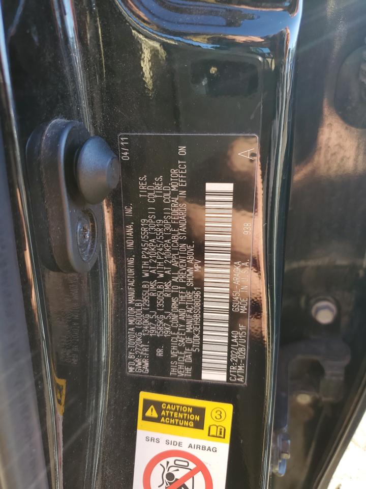 2011 Toyota Highlander VIN 5TDDK3EH9BS080961 Copart auction photo, front end damage thumbnail 12