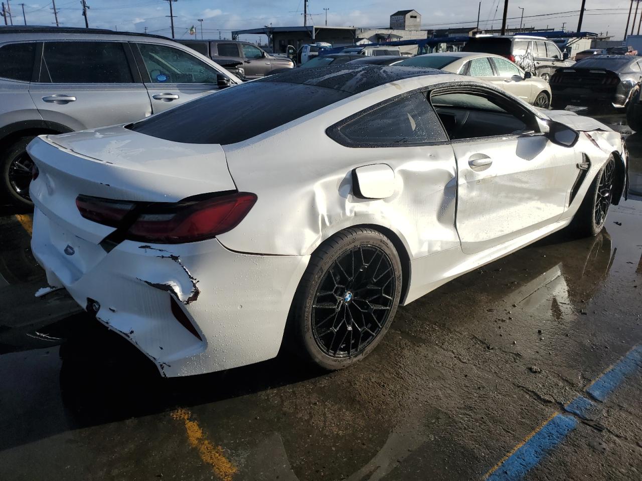 2022 BMW M8 VIN WBSAE0C04NCJ11232 Copart auction photo, all over damage thumbnail 3