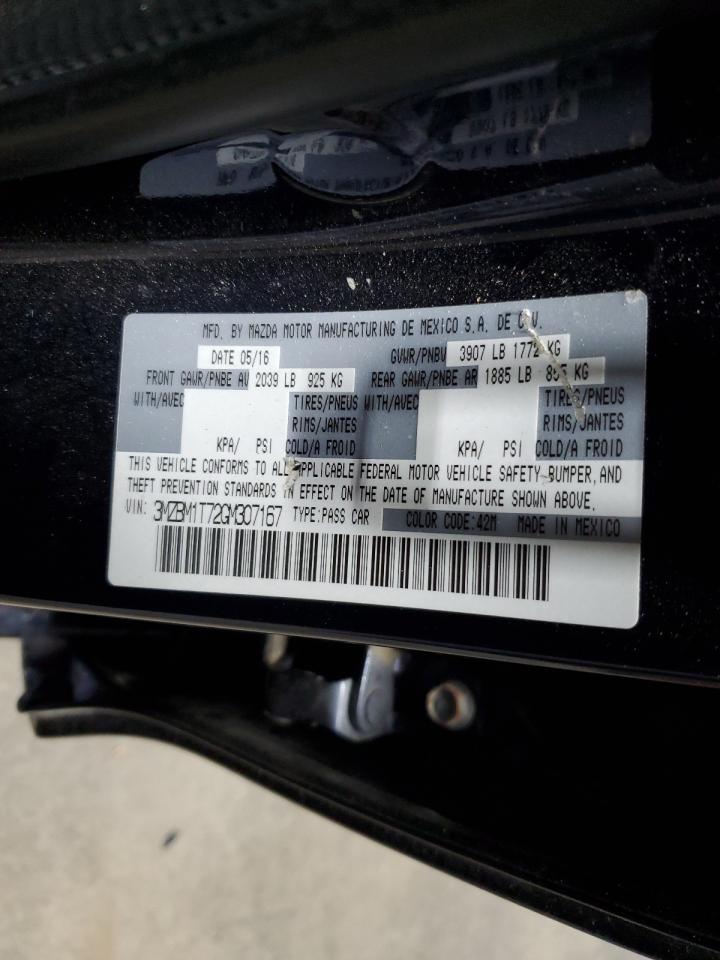 2016 Mazda 3 VIN 3MZBM1T72GM307167 Copart auction photo, front end damage thumbnail 12