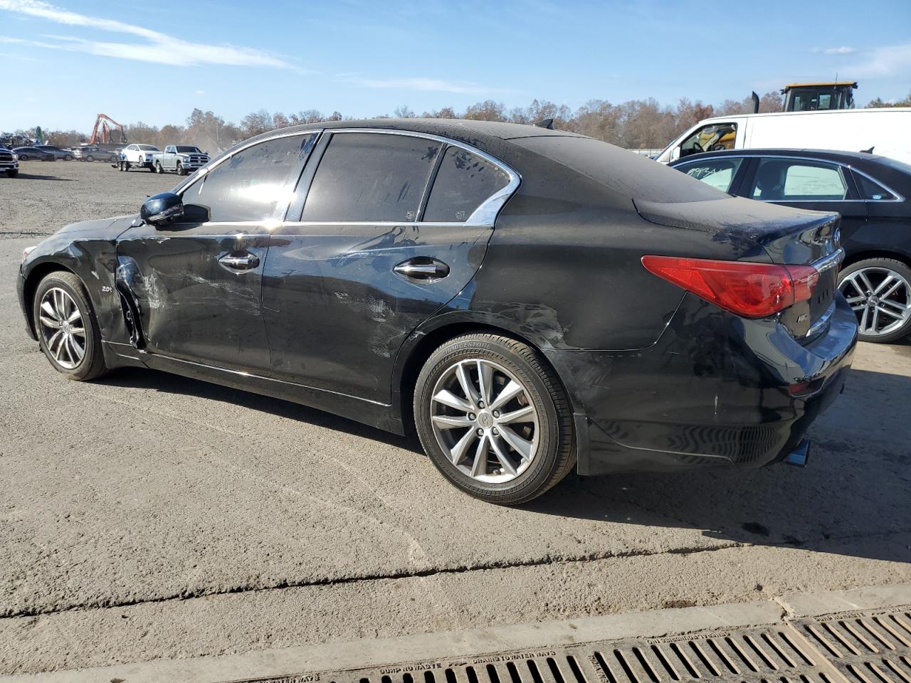 2017 Infiniti Q50 VIN JN1CV7AR2HM681466 Copart auction photo, side / front end damage thumbnail 2