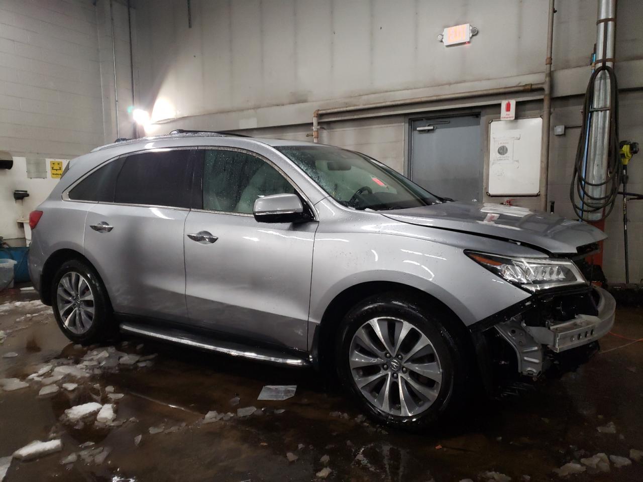 2016 Acura MDX VIN 5FRYD4H69GB046931 Copart auction photo, side / front end damage thumbnail 4