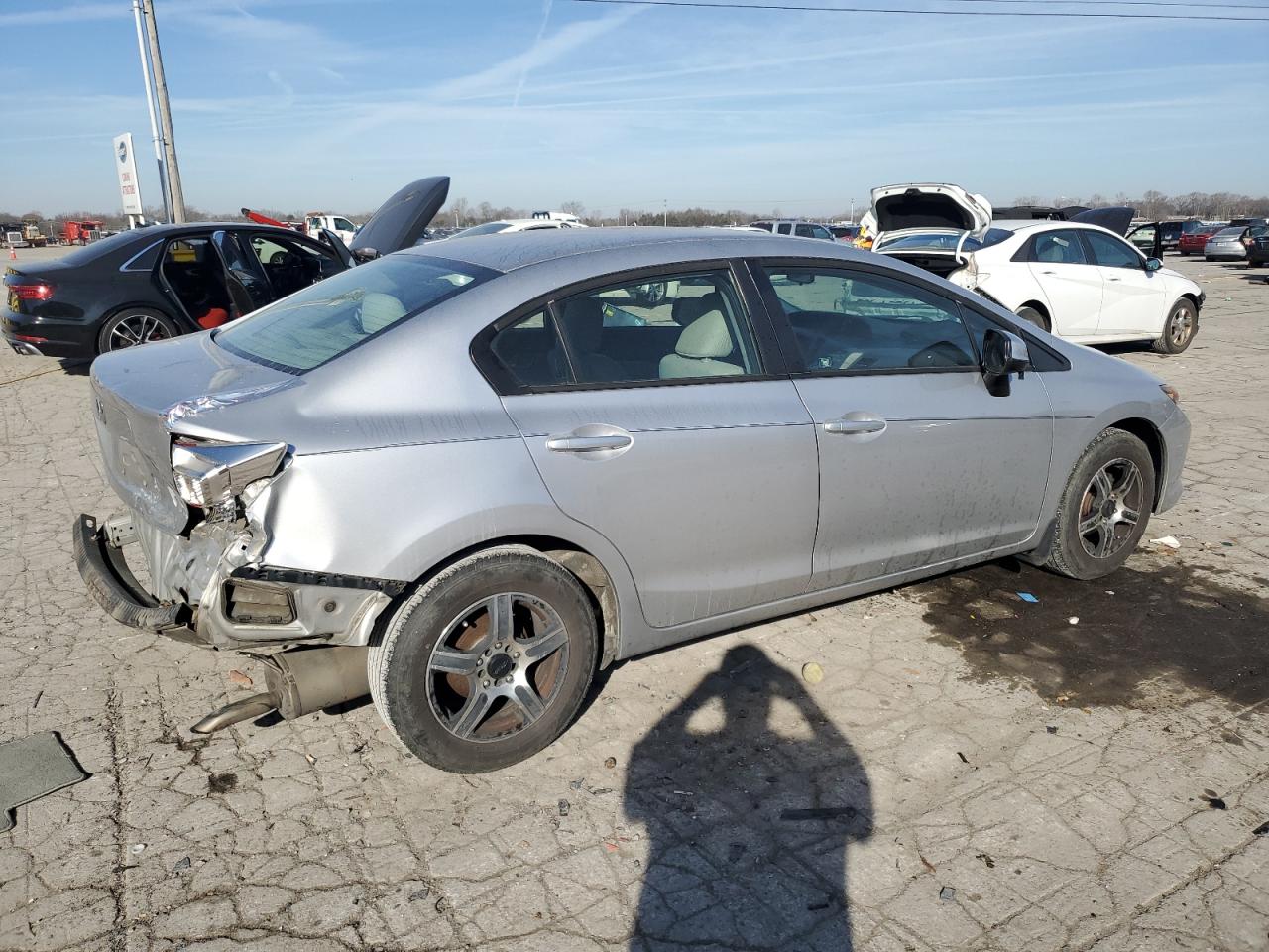 2012 Honda Civic VIN 19XFB2F54CE088503 Copart auction photo, rear end damage thumbnail 3