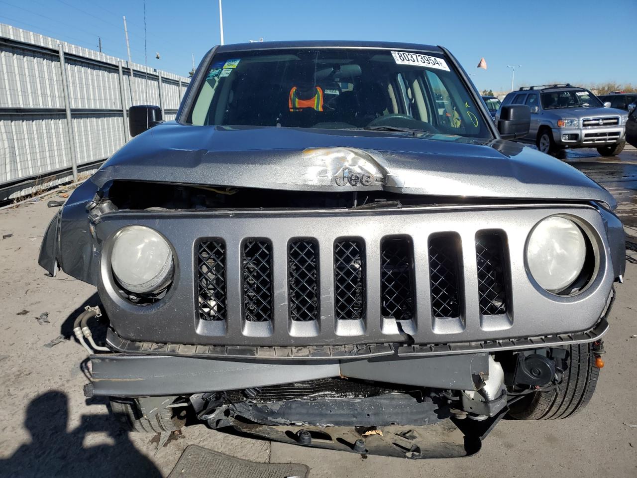 2014 Jeep Liberty (Patriot) VIN 1C4NJPBA7ED593356 Copart auction photo, front end / side damage thumbnail 5