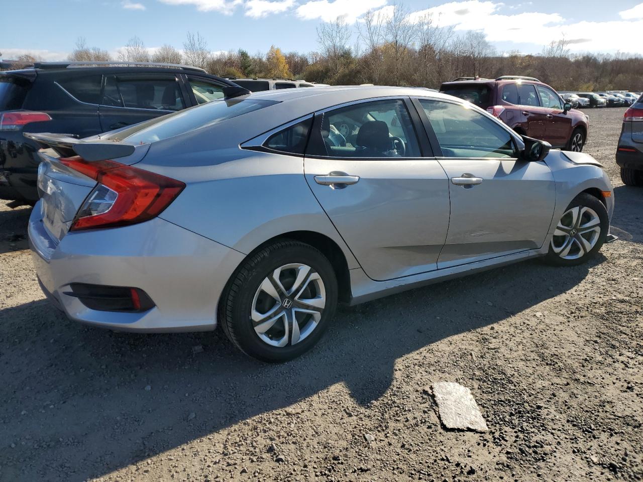 2018 Honda Civic VIN 2HGFC2F59JH541630 Copart auction photo, front end / side damage thumbnail 3