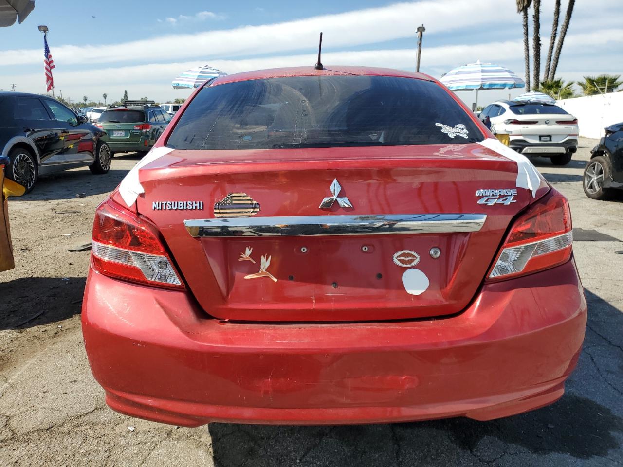 2017 Mitsubishi Mirage VIN ML32F3FJ2HH000221 Copart auction photo, rear end / minor dent/scratches damage thumbnail 6