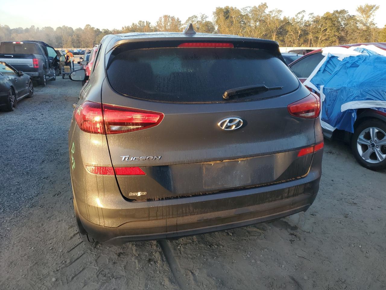 2021 Hyundai Tucson VIN KM8J23A45MU302993 Copart auction photo, front end / side damage thumbnail 6