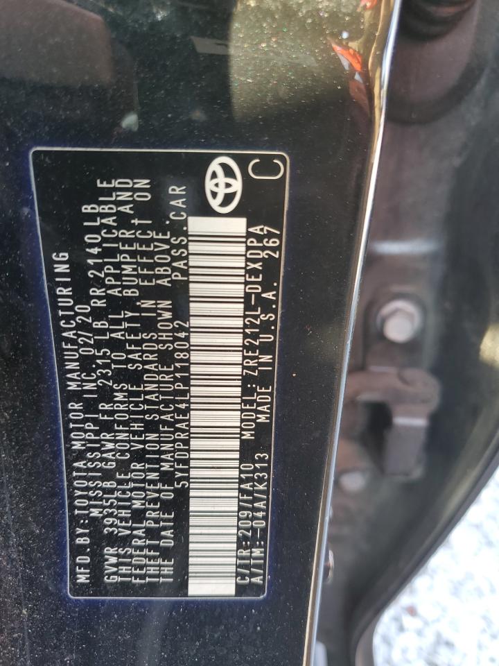 2020 Toyota Corolla VIN 5YFDPRAE4LP118042 Copart auction photo, all over damage thumbnail 14