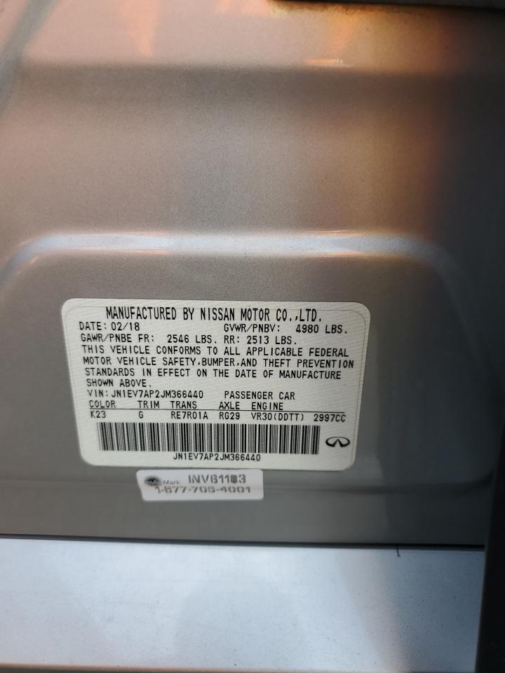 2018 Infiniti Q50 VIN JN1EV7AP2JM366440 Copart auction photo, mechanical damage thumbnail 12