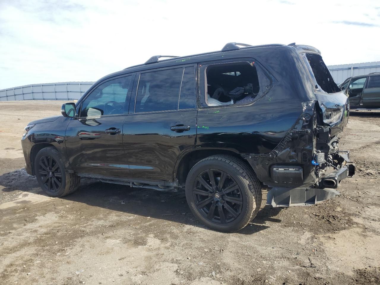 2021 Lexus LX VIN JTJDY7AX3M4334050 Copart auction photo, rear end / stripped damage thumbnail 2