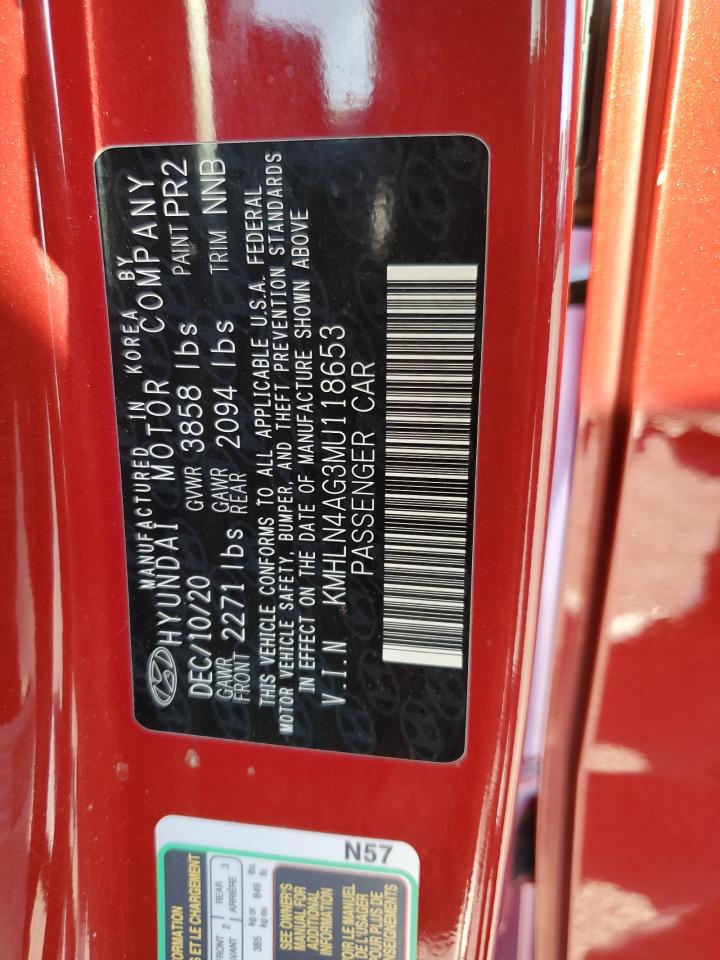 2021 Hyundai Elantra VIN KMHLN4AG3MU118653 Copart auction photo, front end / minor dent/scratches damage thumbnail 14
