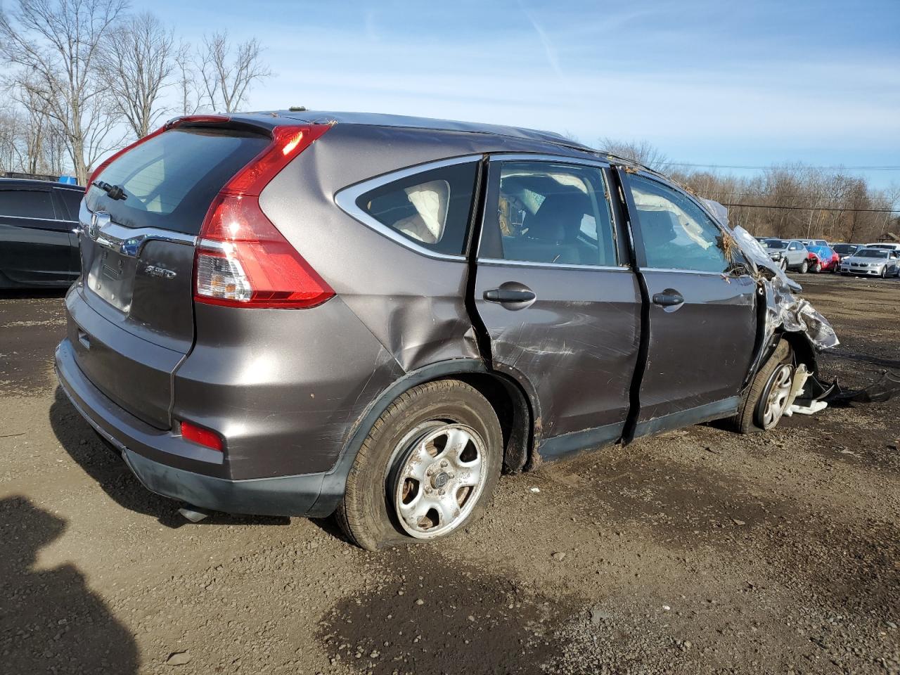 2015 Honda CR-V VIN 5J6RM4H39FL130457 Copart auction photo, rollover damage thumbnail 3