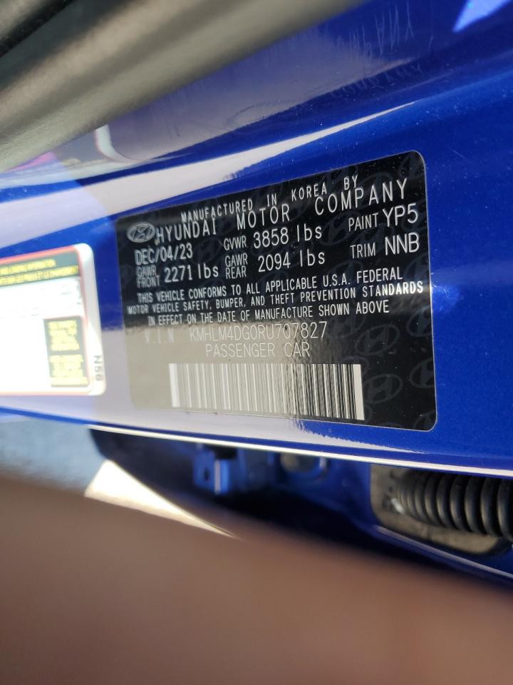 2024 Hyundai Elantra VIN KMHLM4DG0RU707827 Copart auction photo, side damage thumbnail 14