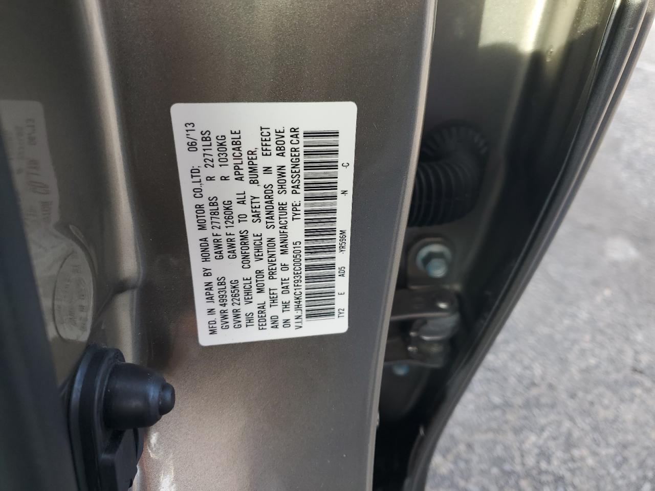 2014 Acura RLX VIN JH4KC1F93EC005015 Copart auction photo, front end damage thumbnail 12