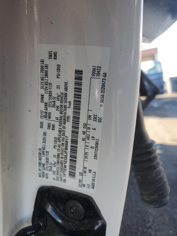 2018 Ford F-150 VIN 1FTEW1EG0JFB68817 Copart auction photo, all over damage thumbnail 12