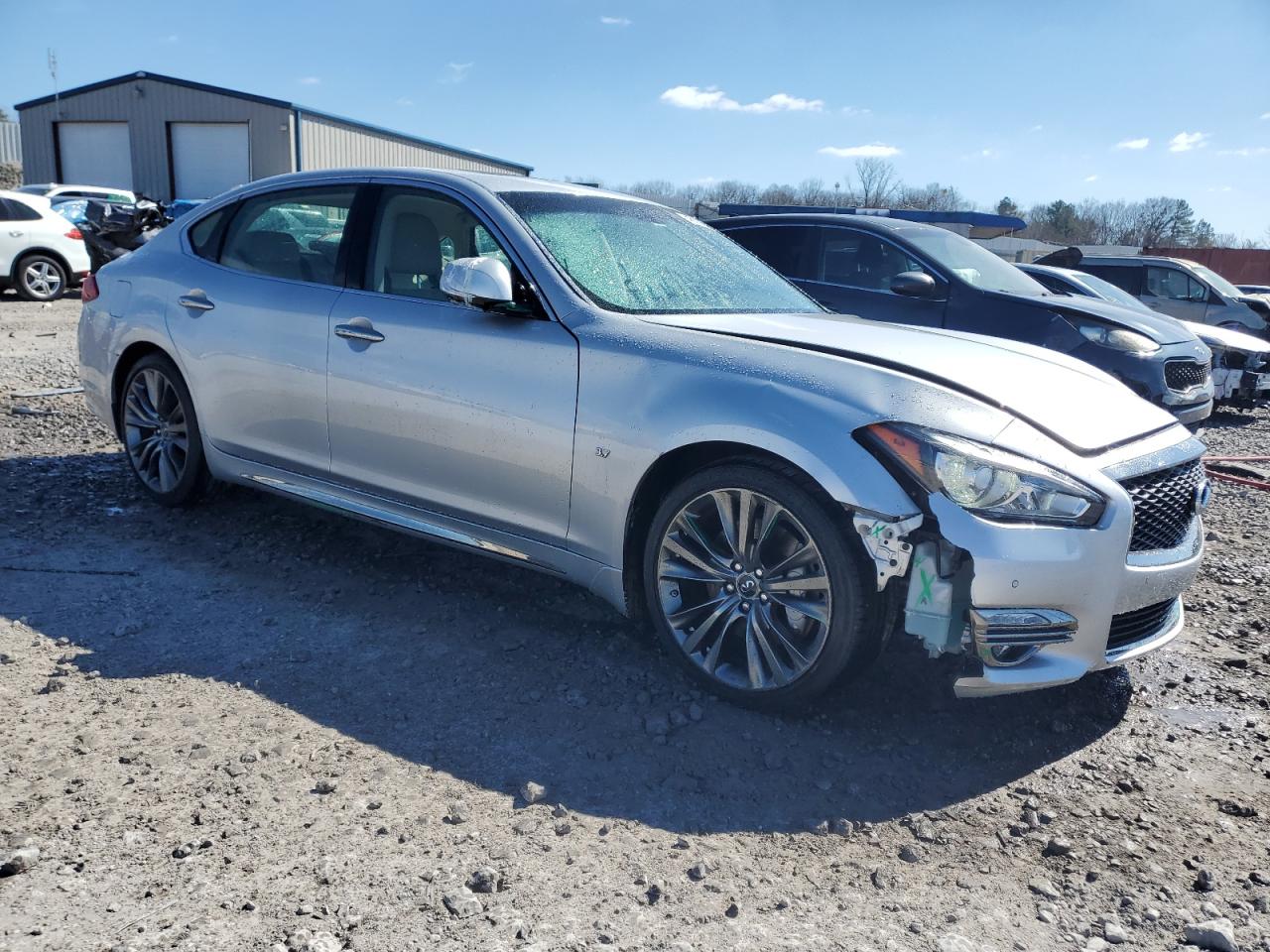2018 Infiniti Q70 VIN JN1BY1PP6JM330507 Copart auction photo, front end damage thumbnail 4