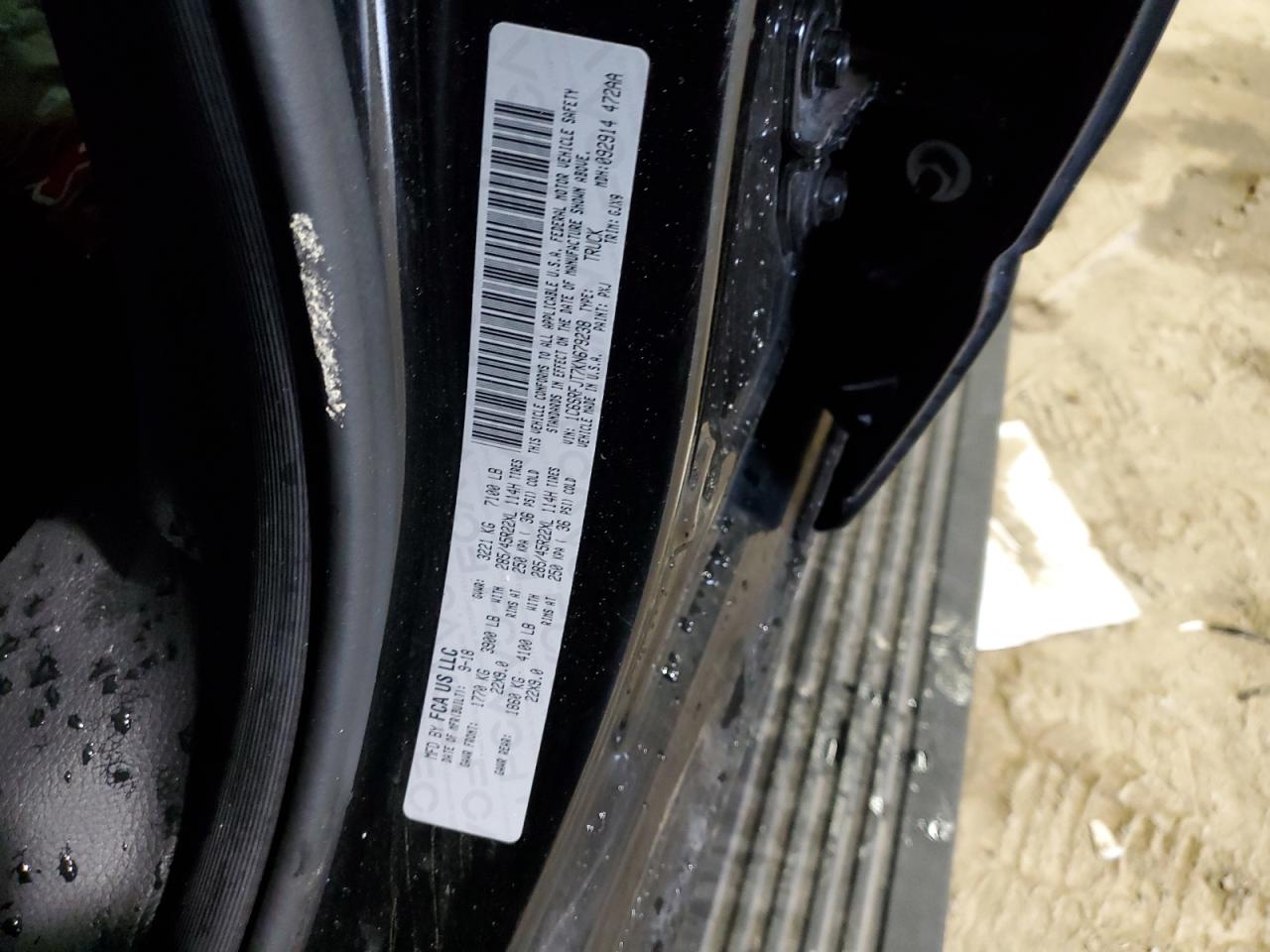 2019 RAM 1500 VIN 1C6SRFJT7KN679238 Copart auction photo, front end damage thumbnail 13